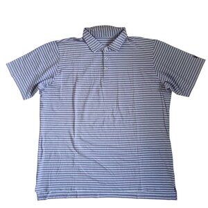 Men's Tide Skipjack Polo Shirt - Purple & Teal Stripe - XL - Peru ,Sku:201